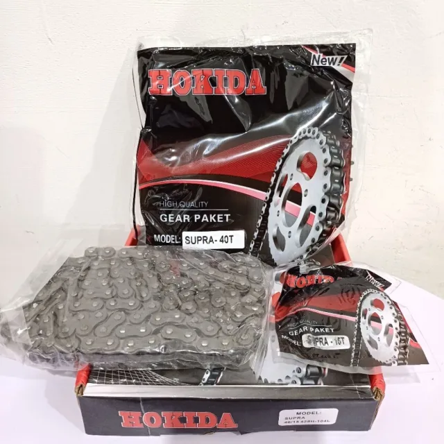 HOKIDA GIR GEAR PAKET SET SUPRA X LAMA 40T 15T 104 HOKIDA