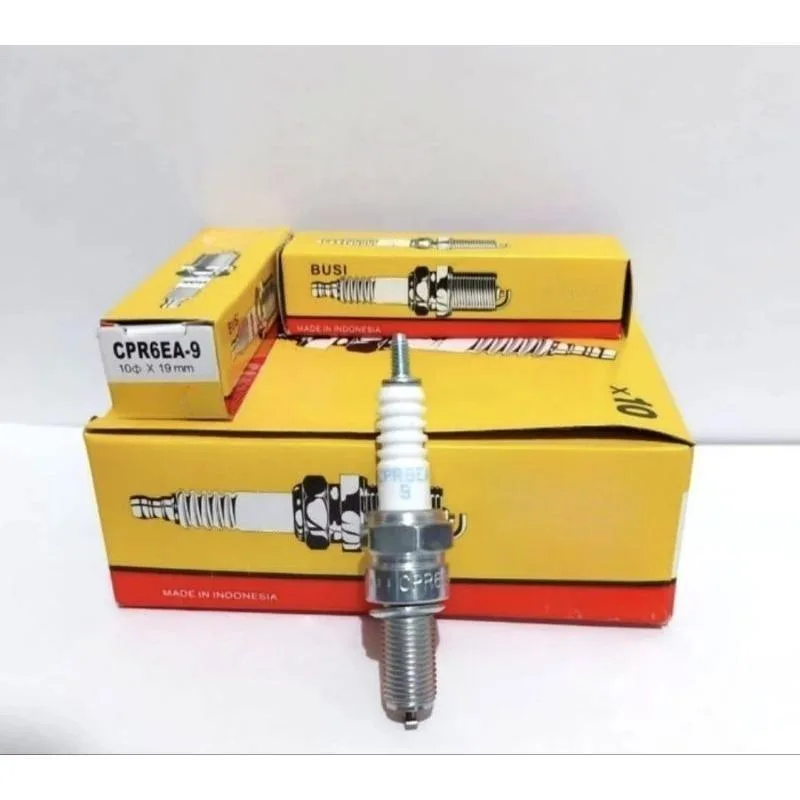 ISI 10 PC BUSI CPR6EA 9 KHARISMA SUPRA X 125 KEPALA PUTIH ANTI JAMUR PER KOTAK ISI 10 J1L-1-01