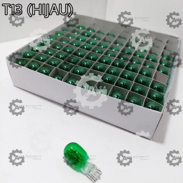 BOHLAM T13 RETENG TANCAP 12V10W PUTIH/MERAH/BIRU/HIJAU/OREN ISI 100 PCS PER BOX