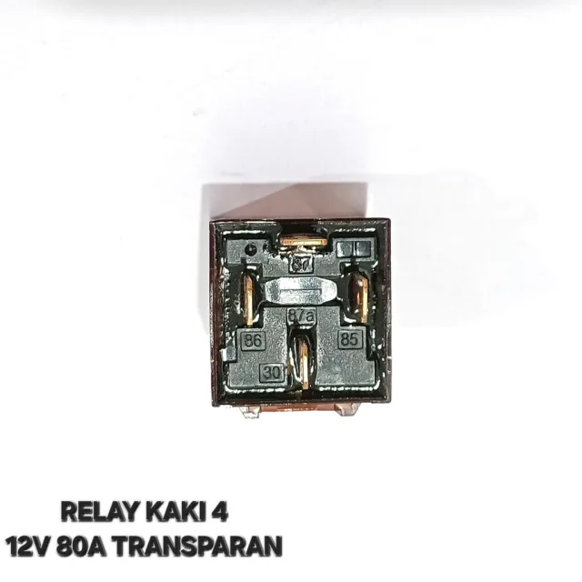 RILEY RELAY KAKI 4 PIN 12 V 12V 80A TEMBAGA TRANSPARAN BENING