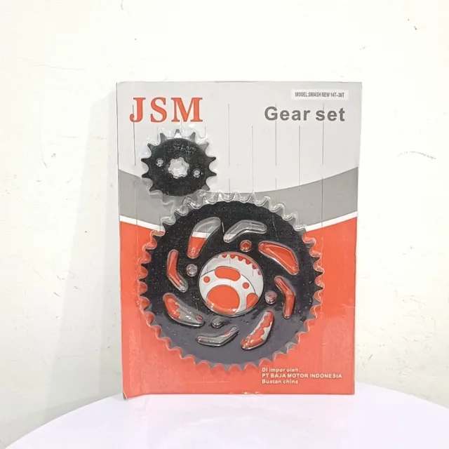 JSM GIR GEAR GER SET DEPAN BELAKANG SMASH 110 NEW 36T 14T DEPAN BELAKANG