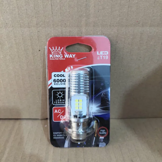 BOHLAM DOP LED BEBEK MATIC T19 V75 AC DC 12V COOL 6000K 6 TITIK TERANG
