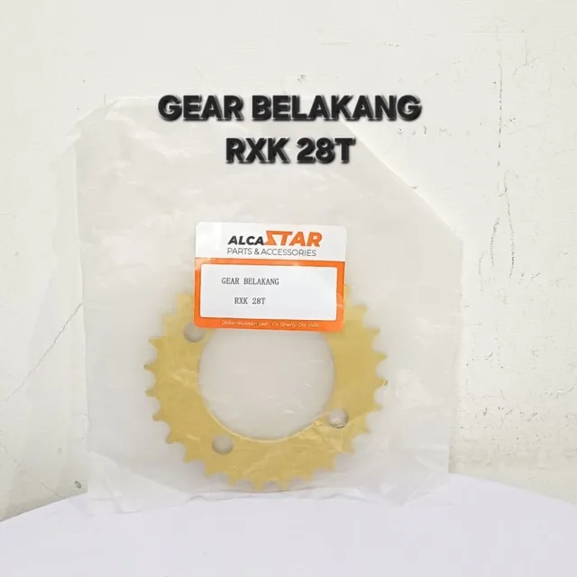 GOLD EMAS LUBANG BULAT GEAR GIR GER BELAKANG RXK RX KING JUPITER VEGA 28T 28 T LUBANG BULAT GOLD
