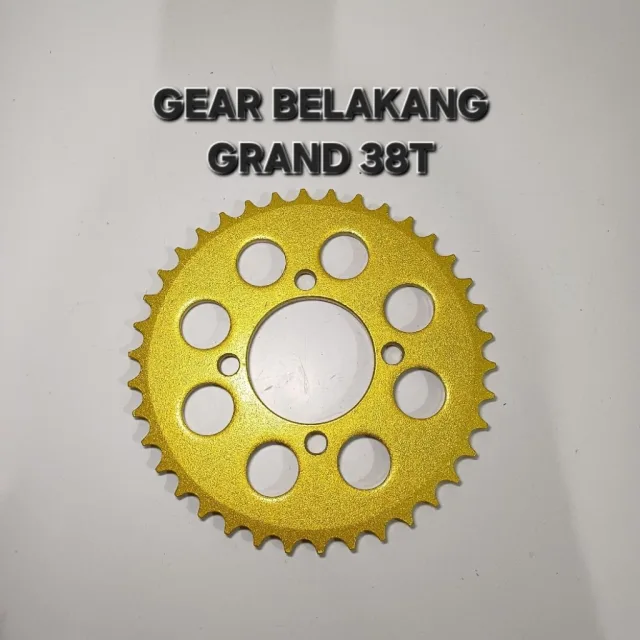 GOLD EMAS LUBANG BULAT GEAR GIR GER BELAKANG GRAND SUPRA 38T 38 T LUBANG BULAT GOLD