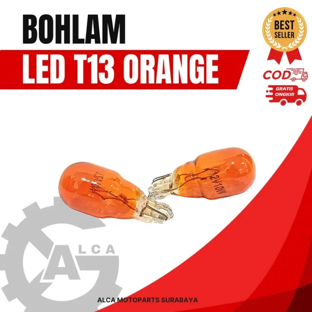 BOHLAM T13 RETENG TANCAP 12V10W PUTIH/MERAH/BIRU/HIJAU/OREN ISI 100 PCS PER BOX