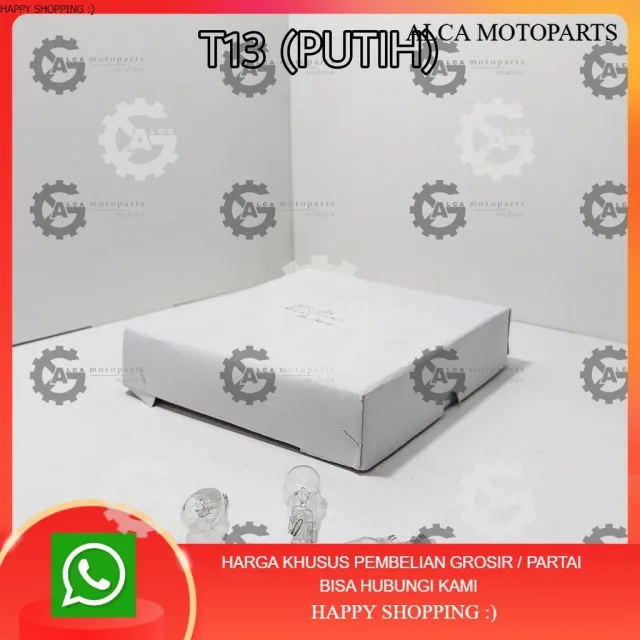 BOHLAM T13 RETENG TANCAP 12V10W PUTIH/MERAH/BIRU/HIJAU/OREN ISI 100 PCS PER BOX