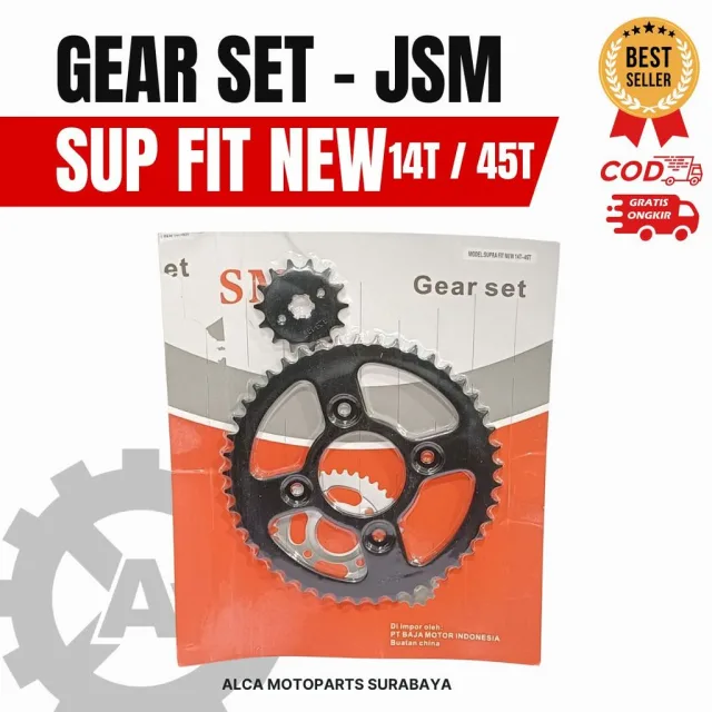 JSM GIR GEAR GER SET DEPAN BELAKANG SUPRA FIT NEW 45T 14T DEPAN BELAKANG