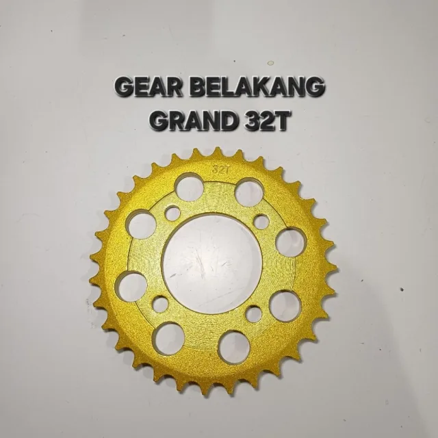 GOLD EMAS LUBANG BULAT GEAR GIR GER BELAKANG GRAND SUPRA 32T 32 T LUBANG BULAT GOLD
