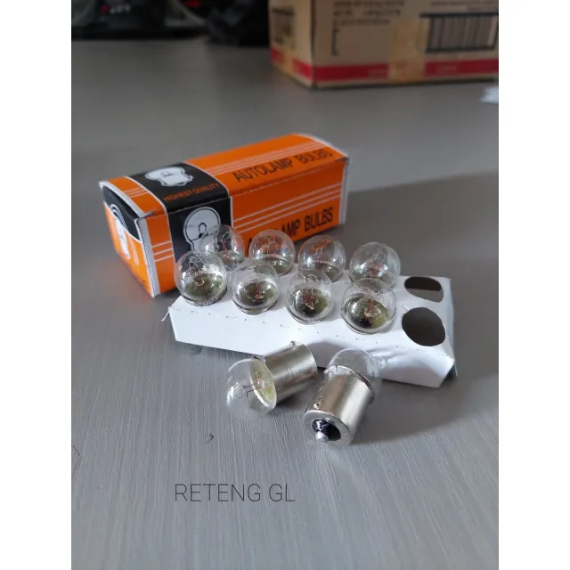 HARGA PER 20 PCS (2 BOX) DOP BOHLAM BOLAM LAMPU RETENG RETING SEIN GL 12V / 10W PUTIH