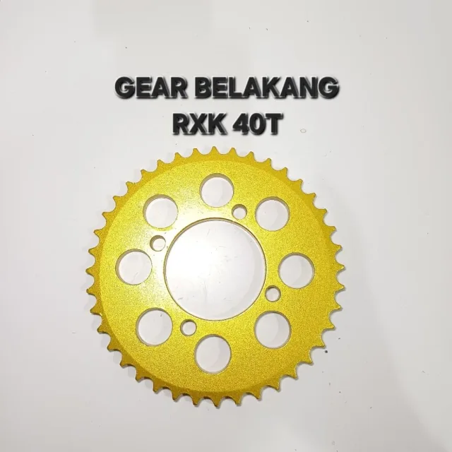 GOLD EMAS LUBANG BULAT GEAR GIR GER BELAKANG RXK RX KING JUPITER VEGA 40T 40 T LUBANG BULAT GOLD