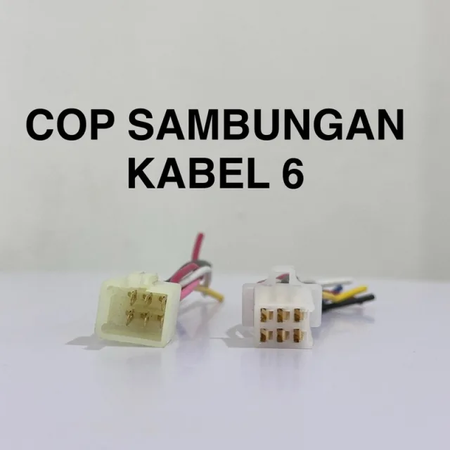 ISI 5 SET COP SOKET SOCKET SAMBUNGAN 6 PIN KABEL DAN SKUN PER 5 SET