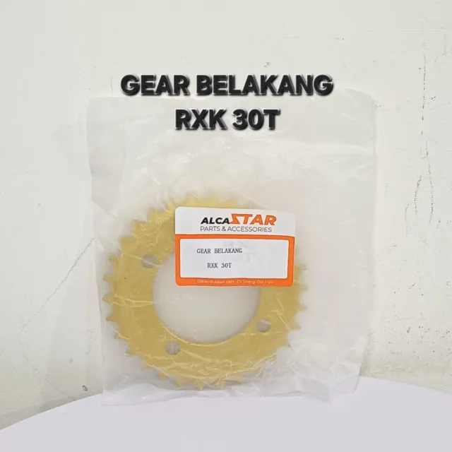 GOLD EMAS LUBANG BULAT GEAR GIR GER BELAKANG RXK RX KING JUPITER VEGA 30T 30 T LUBANG BULAT GOLD