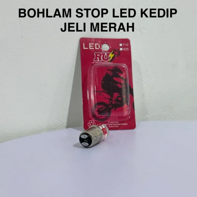 HRG PER 2 BIJI LAMPU DOP BOHLAM LED STOP LED KEDIP JELLY PUTIH BIRU MERAH
