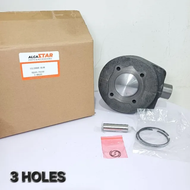 CYLINDER SILINDER BLOK SEHER ASSY SET PISTON KIT VESPA PX150 PX 150 3 HOLE