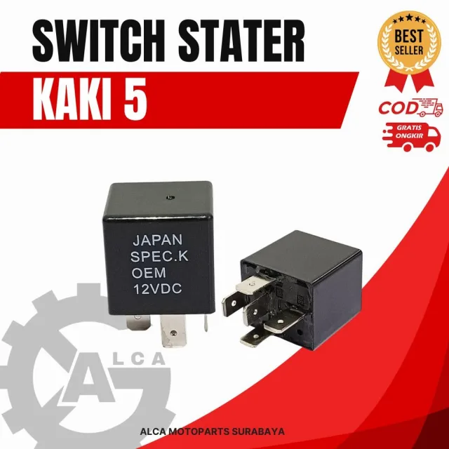 RELAY SWITCH STATER STARTER KAKI 5 KAKI BESAR 12V VARIO 150 NEW LED K59