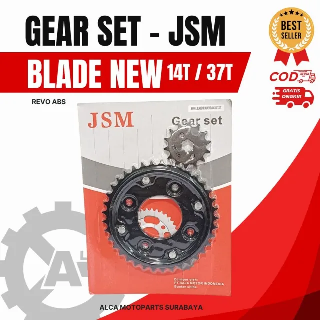 JSM GIR GEAR GER SET DEPAN BELAKANG REVO ABSOLUTE BLADE NEW 37T 14T DEPAN BELAKANG