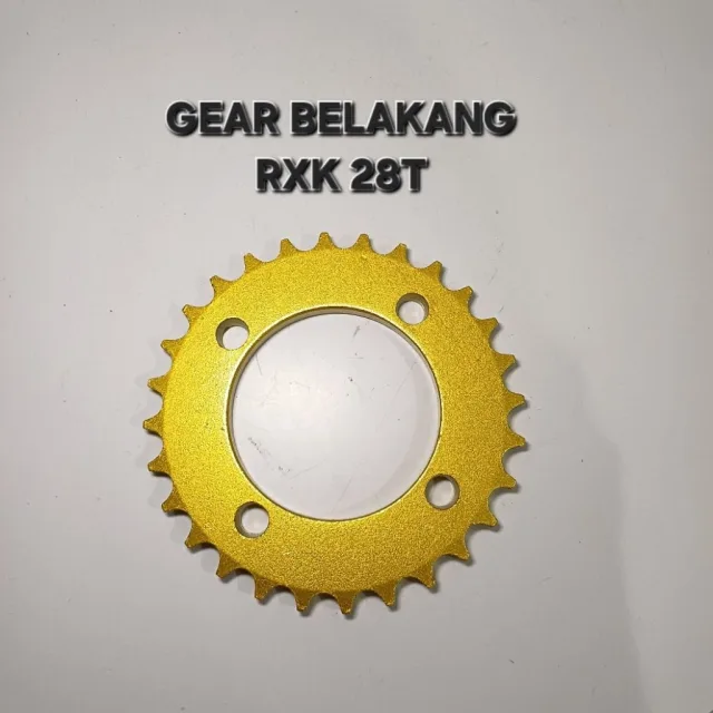 GOLD EMAS LUBANG BULAT GEAR GIR GER BELAKANG RXK RX KING JUPITER VEGA 28T 28 T LUBANG BULAT GOLD