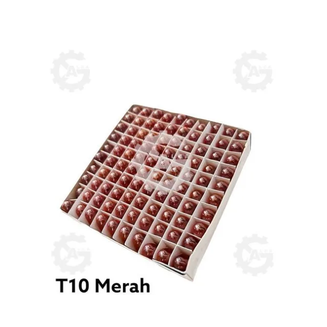 HRG PER 100 BIJI/BOX BOHLAM T10 KM TANCAP 12V5W PUTIH/HIJAU/BIRU/MERAH/KUNING/ORANGE