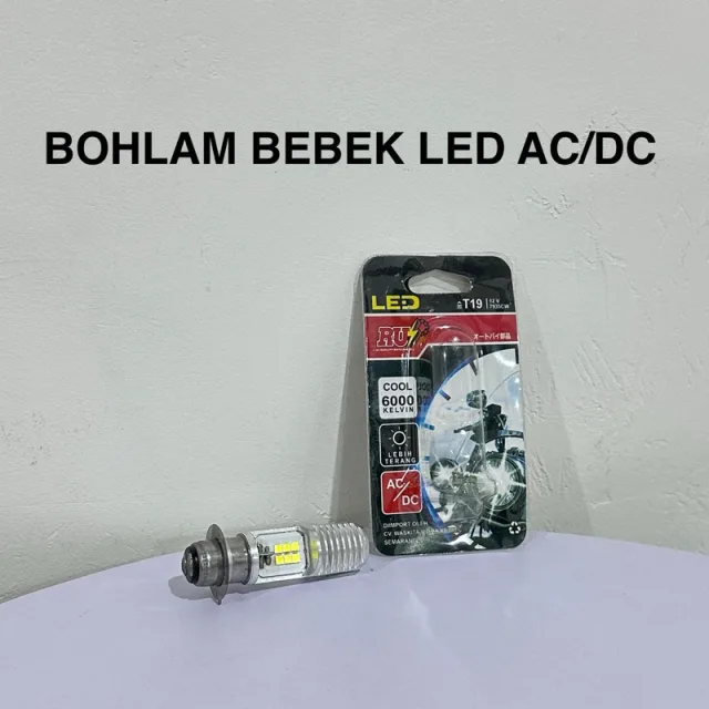 BOHLAM DOP LED BEBEK MATIC T19 V75 AC DC 12V COOL 6000K 6 TITIK TERANG