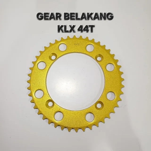 GOLD EMAS LUBANG BULAT GEAR GIR GER BELAKANG KLX 150 KLX150 44T 44 T LUBANG BULAT GOLD