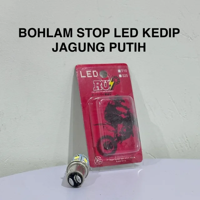 HRG PER 2 BIJI DOP LAMPU BOHLAM LED STOP LED KEDIP JAGUNG PUTIH BIRU