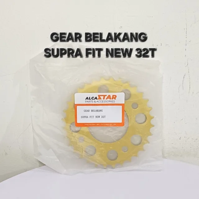GOLD EMAS LUBANG BULAT GEAR GIR GER BELAKANG SUPRA FIT NEW KHARISMA X 125 32T 32 T LUBANG BULAT GOLD