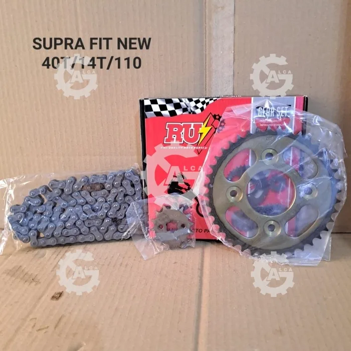 GIR GEAR PAKET SET RANTAI SUPRA FIT NEW KHARISMA 40T 14T 428H 110