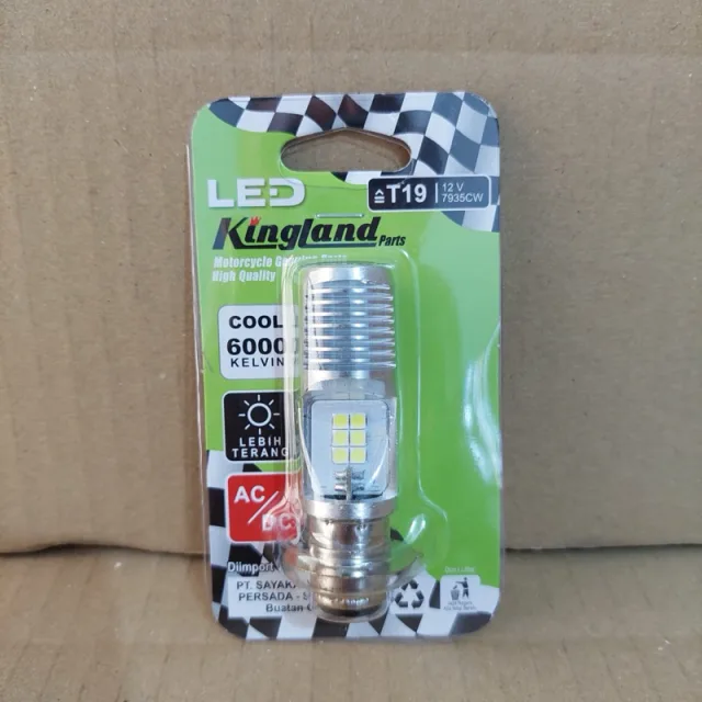 BOHLAM DOP LED BEBEK MATIC T19 V75 AC DC 12V COOL 6000K 6 TITIK TERANG
