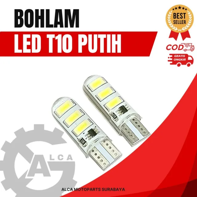 BOHLAM LED T10 KEDIP (WARNA: PUTIH / MERAH / BIRU) ISI 2 PER PAK HARGA UNTUK 1 PAK TERMURAH