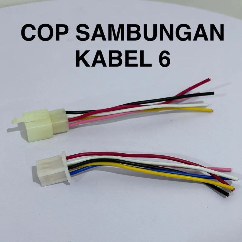 ISI 5 SET COP SOKET SOCKET SAMBUNGAN 6 PIN KABEL DAN SKUN PER 5 SET