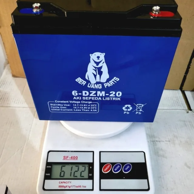 ACCU AKI KERING SEPEDA LISTRIK 12V 20 AH 20AH BERAT 6.1 KG 6.1KG