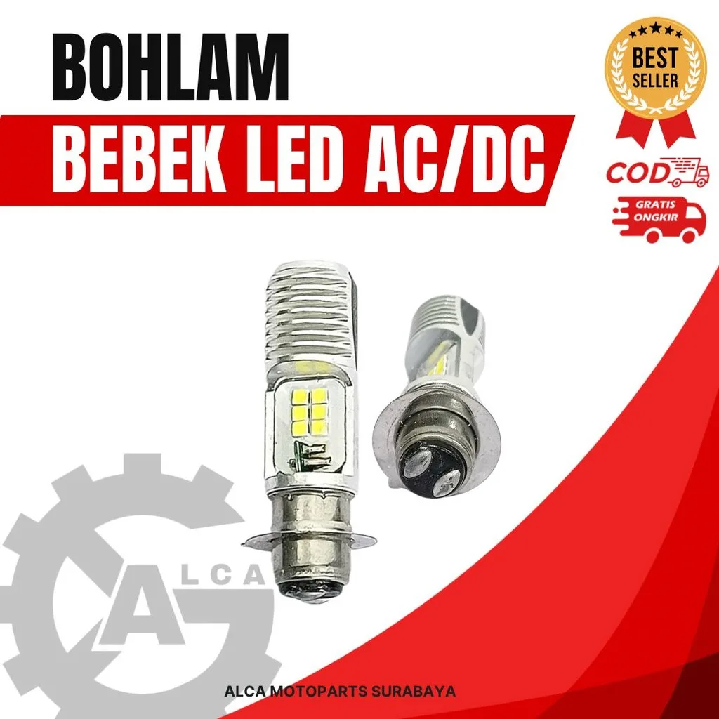 BOHLAM DOP LED BEBEK MATIC T19 V75 AC DC 12V COOL 6000K 6 TITIK TERANG