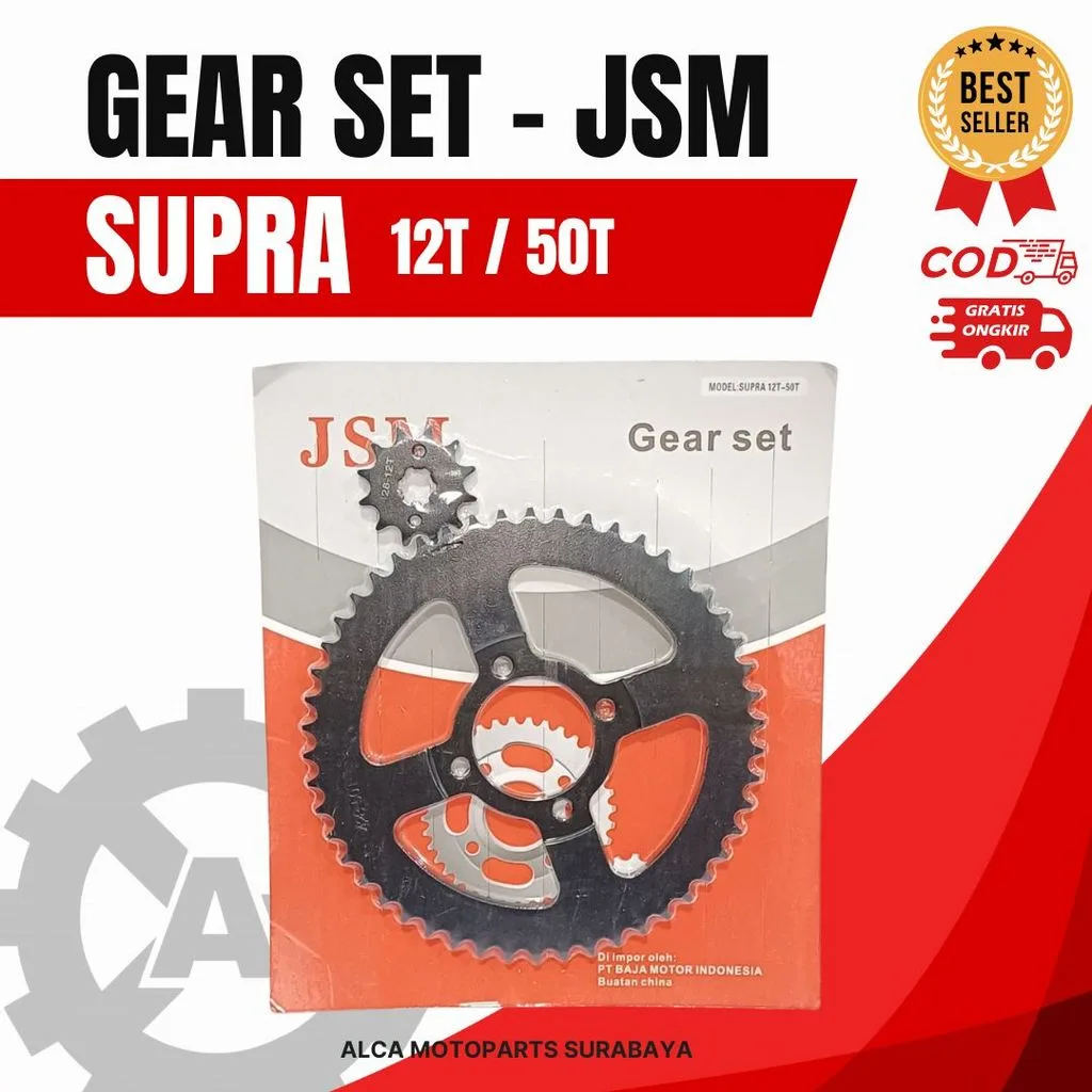 JSM GIR GEAR GER SET DEPAN BELAKANG SUPRA X 100 LAMA 50T 12T DEPAN BELAKANG