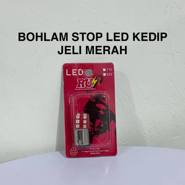 HRG PER 2 BIJI LAMPU DOP BOHLAM LED STOP LED KEDIP JELLY PUTIH BIRU MERAH