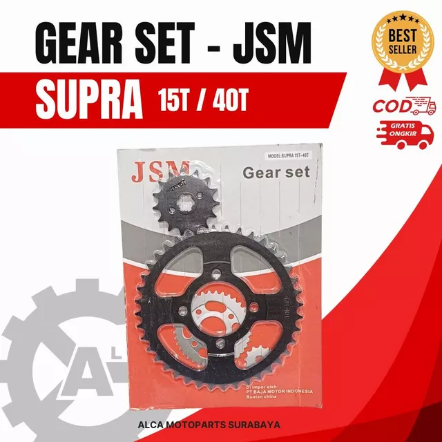 JSM Gir Set Depan Belakang Supra X 100 40T / 15T