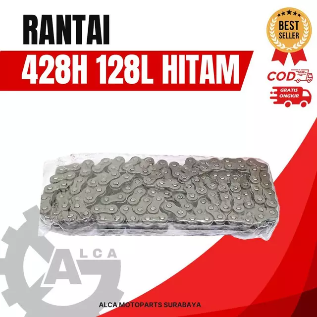 Rantai Motor Hitam 428H – Berbagai Ukuran